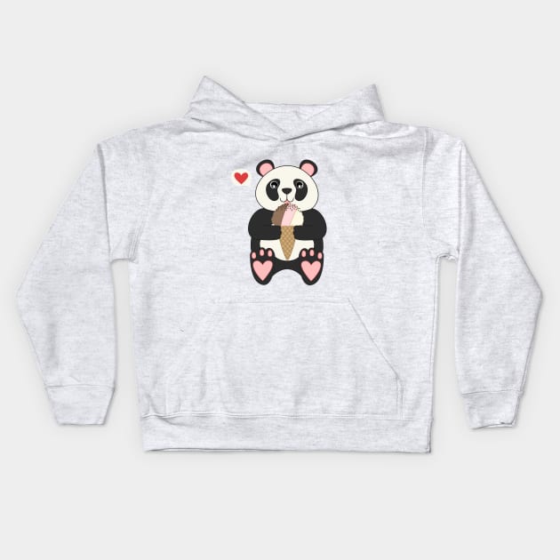 Neapolitan Panda Kids Hoodie by Megan Noble